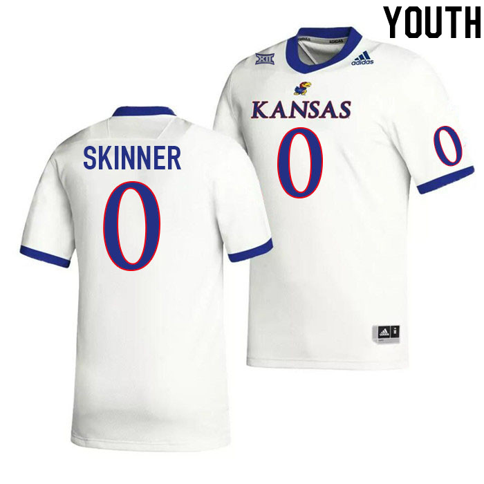 Youth #0 Quentin Skinner Kansas Jayhawks College Football Jerseys Stitched Sale-White